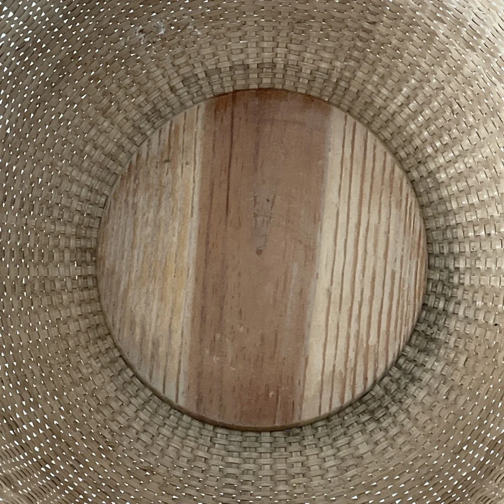 Nantucket Lighthouse Style Basket Woven Wooden Swing Handled Round 10.5